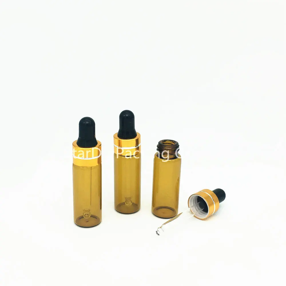 500 шт./лот 5 мл флакон с жидкостью для ароматерапии капельницей из янтарного