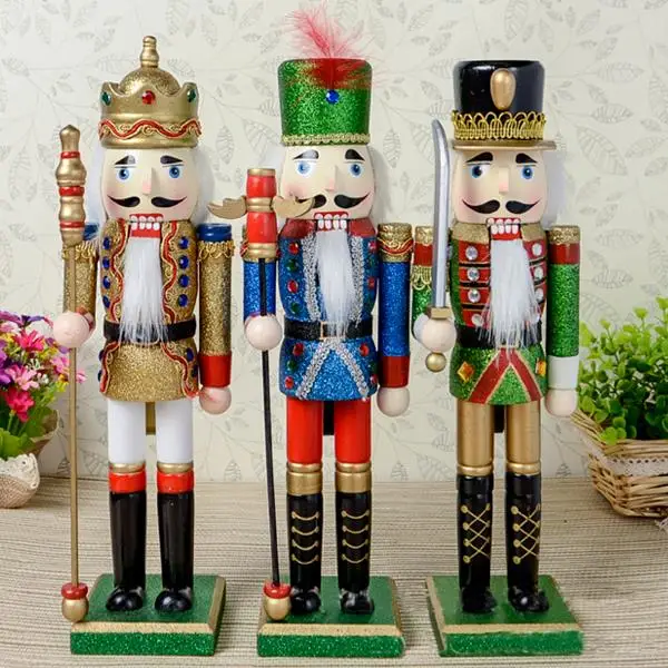 D326 30 см цветной розовый гайковёр солдат деревянные рождественские украшения