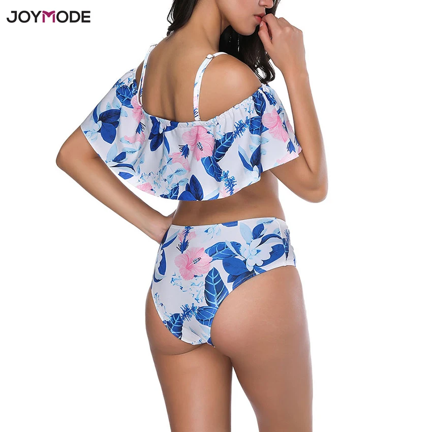 JOYMODE с открытыми плечами два предмета купальник оборками для женщин пляжный