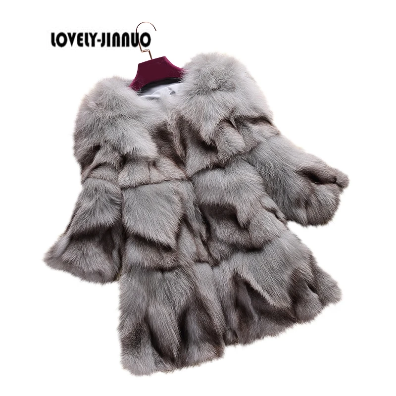 2019 новый зимний реальный натуральный подлинный лисий мех пальто Женская мода три
