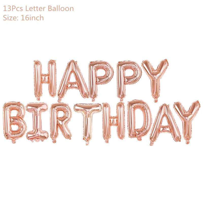happy birthday Розовое золото конфетти балоны фольга шампанское Звезда шар свадебные шары из латекса globos BabyShower День Рождения украшения принадлежности - Цвет: happy birthday