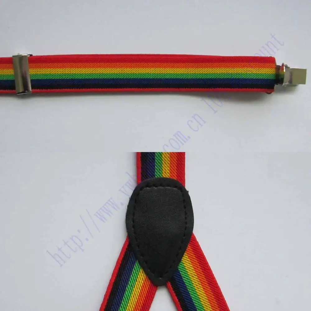 Эластичные подтяжки унисекс на застежке Радуга y образные BS005_Color14|suspenders|suspender