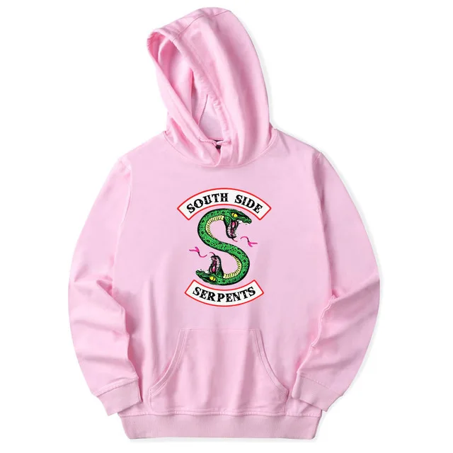 pink Толстовка с капюшоном Southside Serpents, толстовки с ривердейлом, одежда, джемпер с капюшоном, толстовка со змеиным принтом, костюм Jughead Jones - Цвет: pink