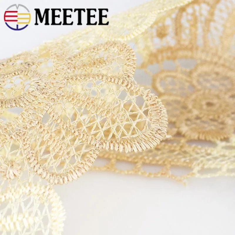 MEETEE 10 м/лот 9 7 см широкая Полиэстеровая кружевная отделка Бежевая Одежда ткань