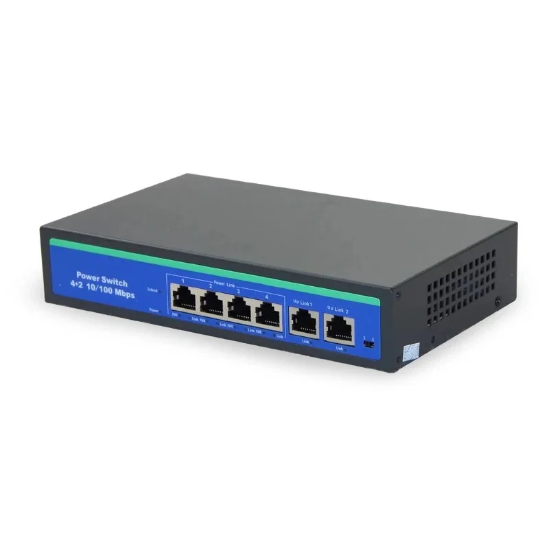 6(4+ 2) Портов Сетевой POE коммутатор Poe Switch Smart свитч Ethernet 10/100 Мбит/с IEEE 802.3af RJ45 для IP камеры наблюдения