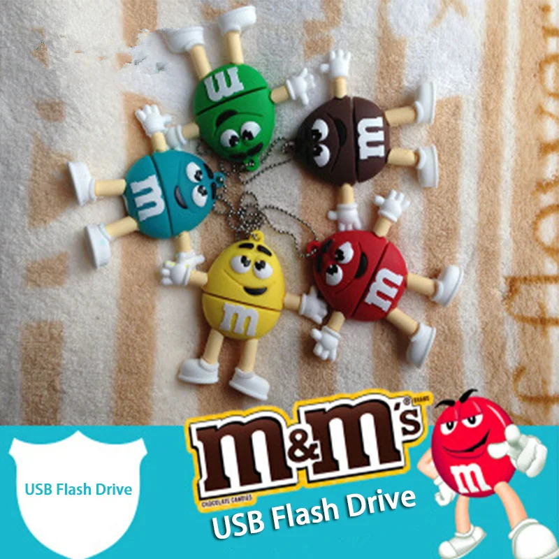 Usb Flash Drive Cartoon Chocolate M&ampM Memory Card Pen 32GB Stick 64G Pendrive 128GB 16G 8G Best Gift | Компьютеры и офис