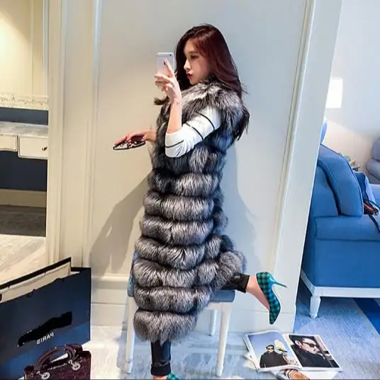 2018 Winter Women's Faux Fur Coat Artificial Vest Furry Vests Femme Jackets Plus Size Fluffy Fake Gilet Z53 | Женская одежда