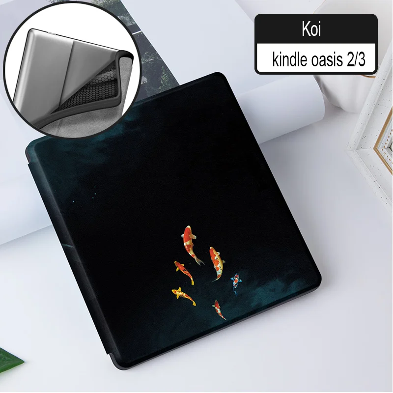 Ультратонкий Мягкий Магнитный чехол для " Kindle Oasis 2/3(& Release) eReader для Kindle Oasis / Auto Sleep/Wake - Цвет: Koi