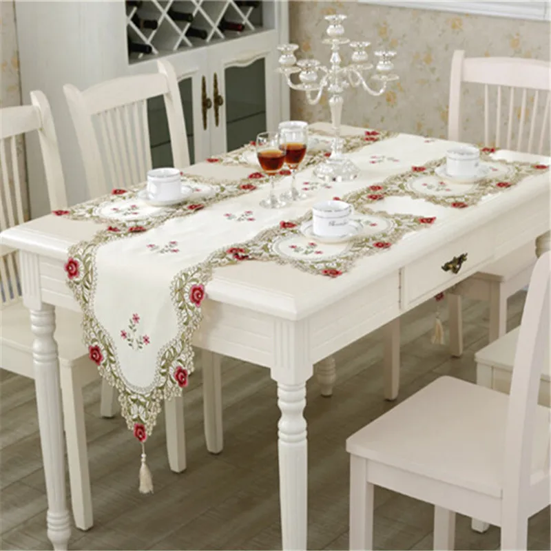 Европейский скатерти с вышивкой элегантная скатерть ткань органза рустикальные