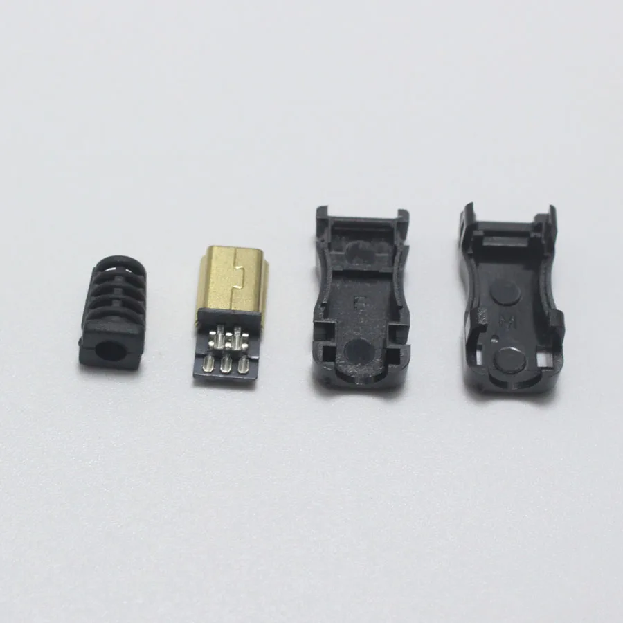 2 шт. DIY Mini Type B USB 5Pin сварочный Тип Штекерный разъем 4 в 1 позолоченный адаптер для