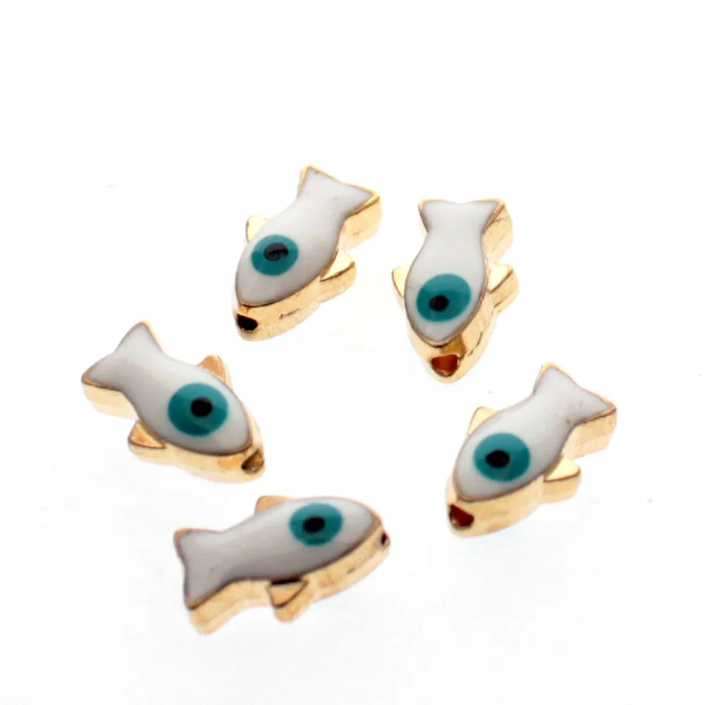 TEVIDA R00 Рыбка животных сглаза бусина прокладка бисер подвески коннекторы сделай