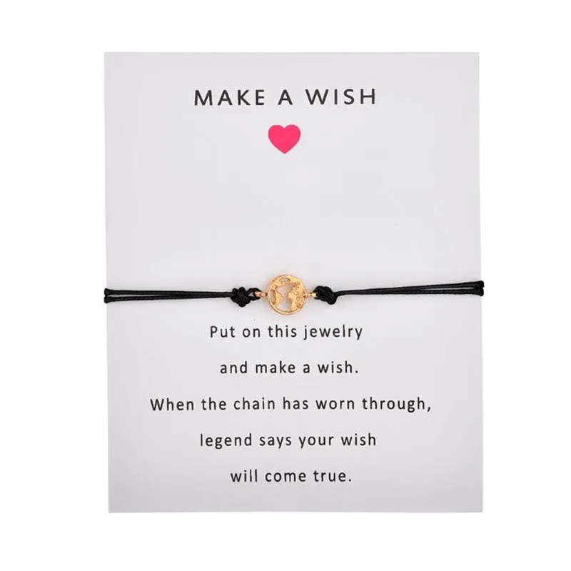 Vintage Charm World Map Bracelets &amp Bangles Femme Adjustable Fashion Wristband Wish Bracelet Lucky Red String Jewelry Hot | Украшения и