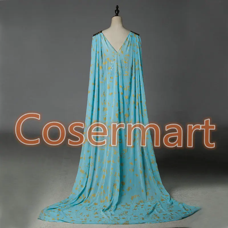 Длинное голубое платье Игра престолов Дейенерис Таргариен карнавальный костюм