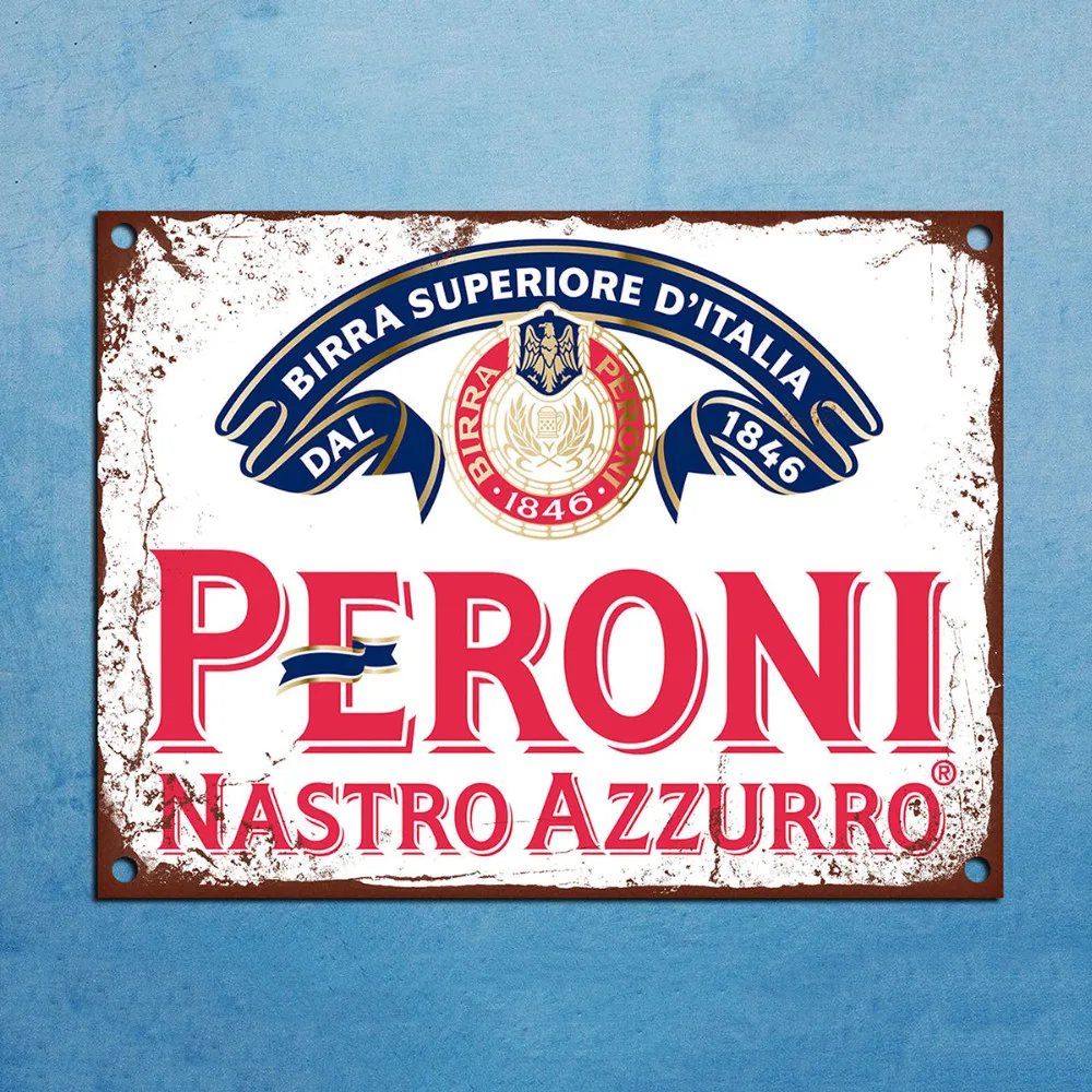 1 шт. металлический налет в винтажном ретро стиле Peroni пиво декоративный жестяной
