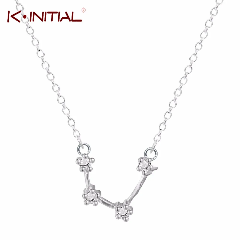 Kinitial Twelve ожерелье с созвездиями серебряного цвета знак Водолея астрология