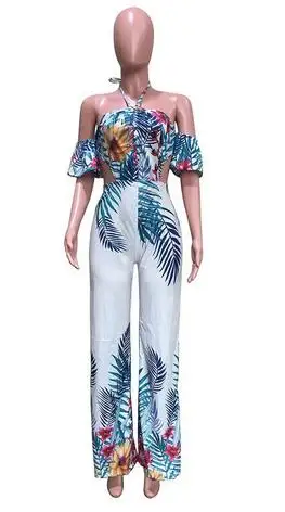 Spring/summer 2019 sexy slim printed wide-leg jumpsuit | Тематическая одежда и униформа