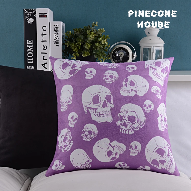 Фиолетовый Череп бархат наволочки мягкий Домашний Декор Наволочка | Дом и сад
