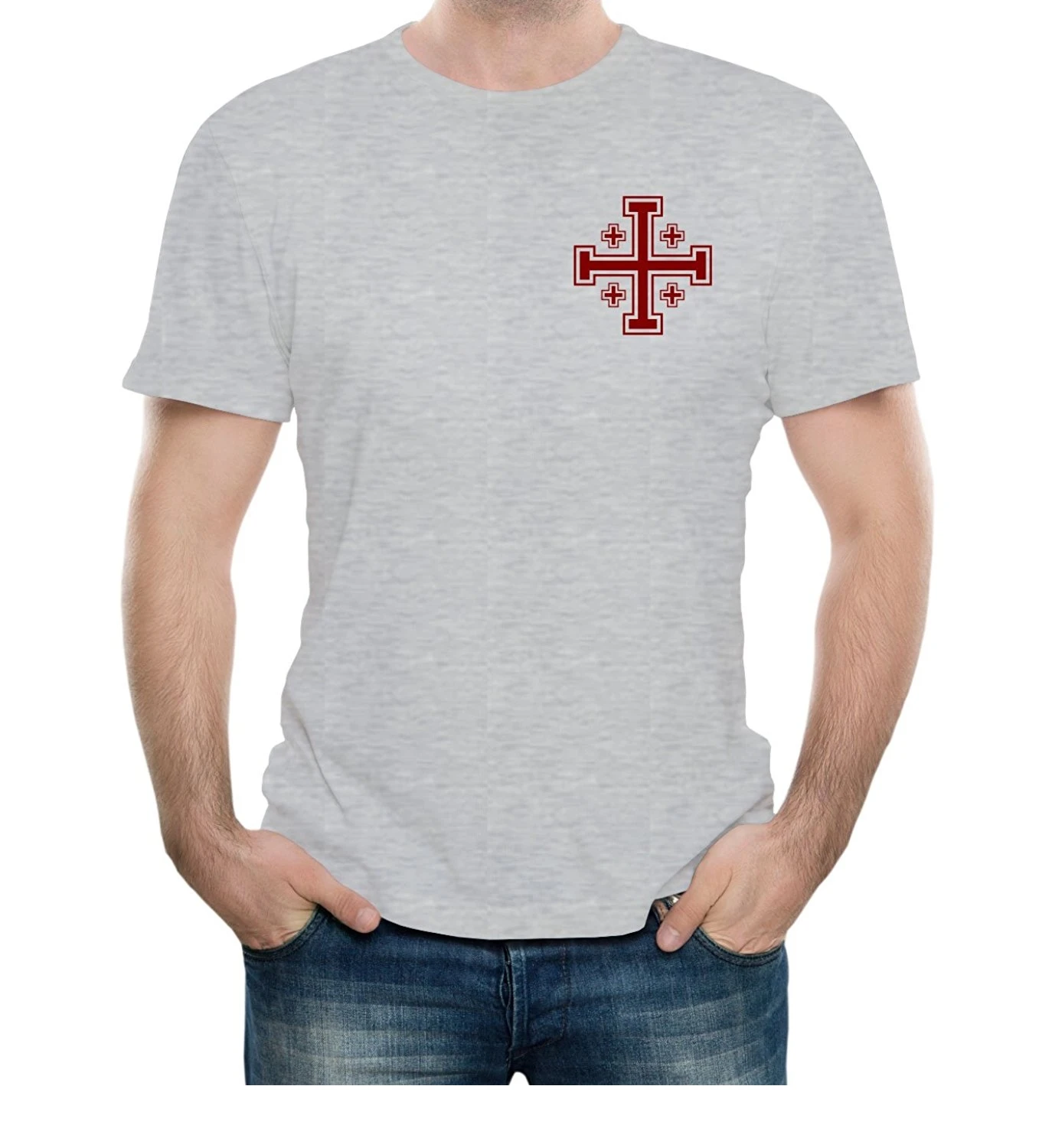 Футболка с принтом Мужская футболка короткими рукавами в стиле Jerusalem Small Cross