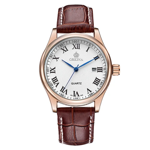 Rose Gold White ORKINA, розовое золото, чехол MIYOTA Move, Мужские t, мужские часы, лучший бренд, роскошные кварцевые часы, Montre Homme, мужские часы - Цвет: Rose Gold White