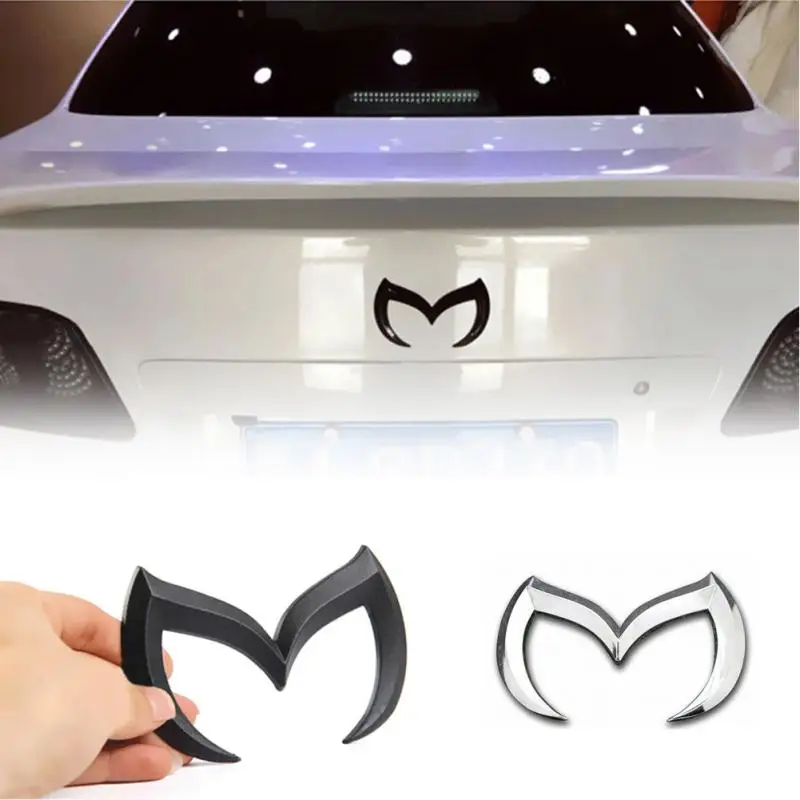 

Chrome Metal Black Red Silver Gold For Mazda M Bat Car Stickers Decoration Metal Car Tail Hood Decals Emblems For Mazda 6 3