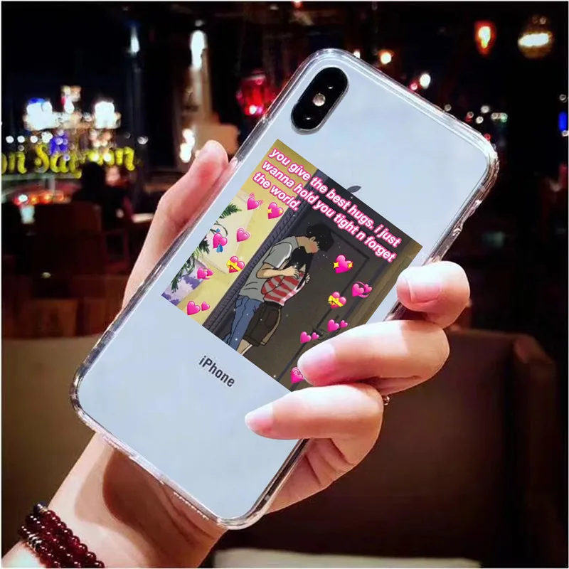 T6558 Супер милый кот собака мультфильм розовый в форме сердца ты и я серия HD Прозрачный чехол для телефона для iphone 11 Pro XS Max X XR 8 7 6 6S Plus 5S SE - Цвет: T6558