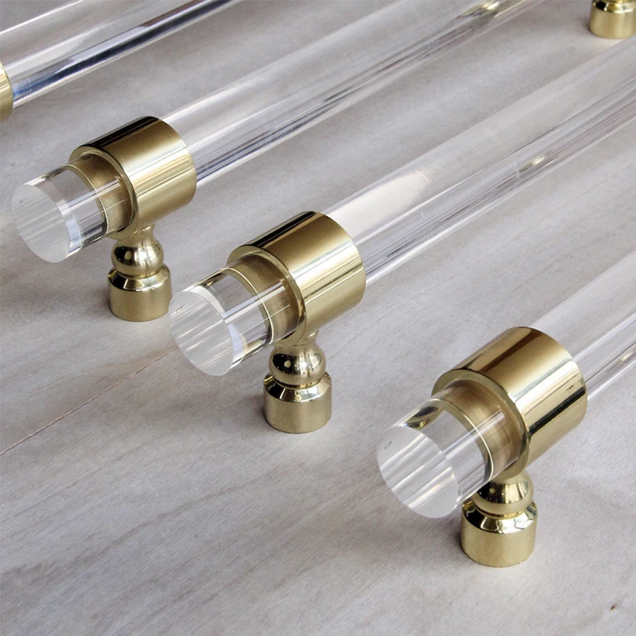 Европейская Современная прозрачная акриловая ручка с кристаллами модный