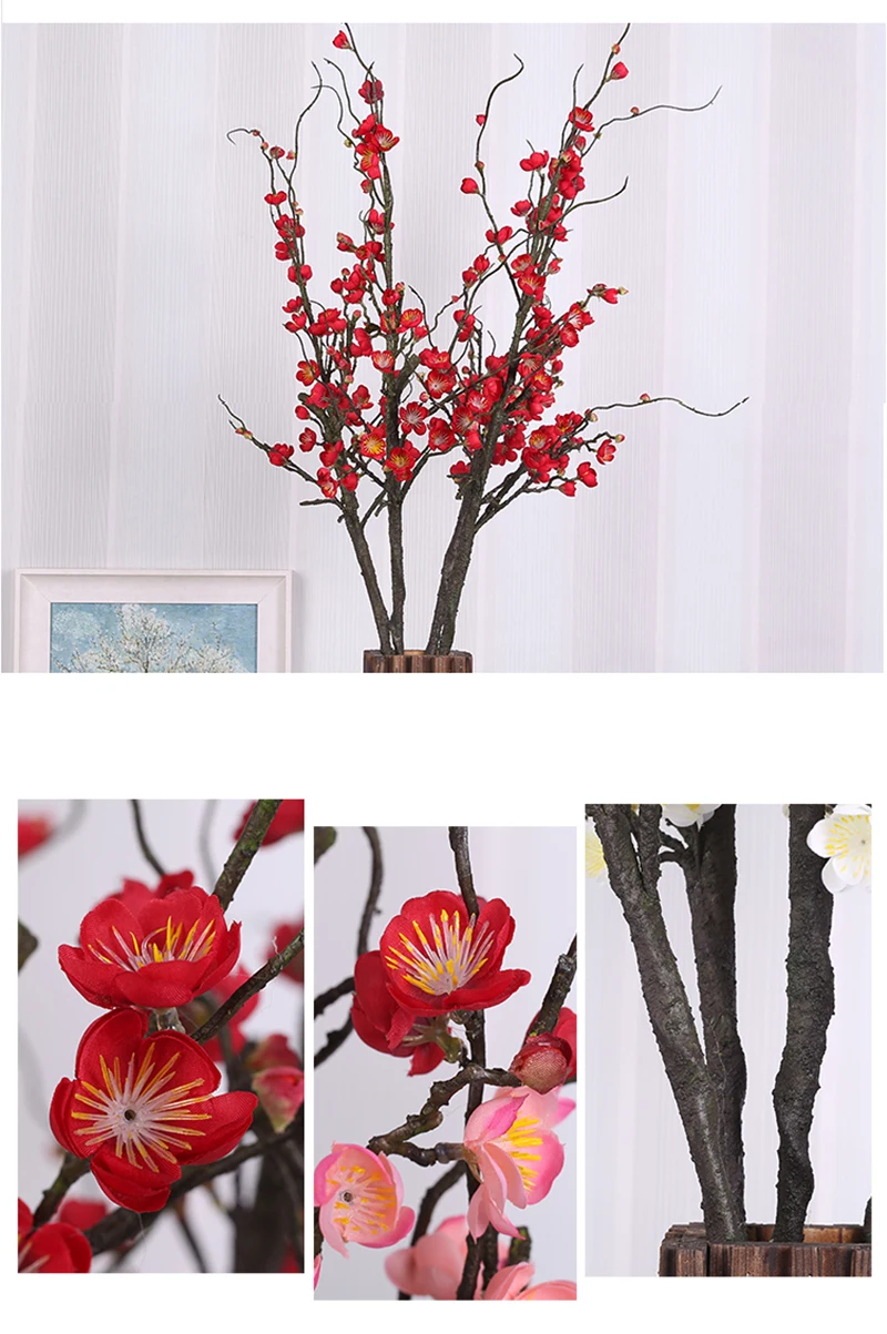 Erxiaobao 1 шт. Prunus Mume Meiren цветы сливы Искусственные цветы искусственный шелк Fower домашний стол вечерние свадебные Декор подарок