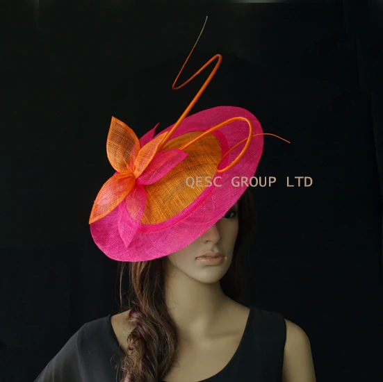 Новинка Бесплатная доставка По EMS. Большой блюдце Sinamay чародей шляпа для женщин на