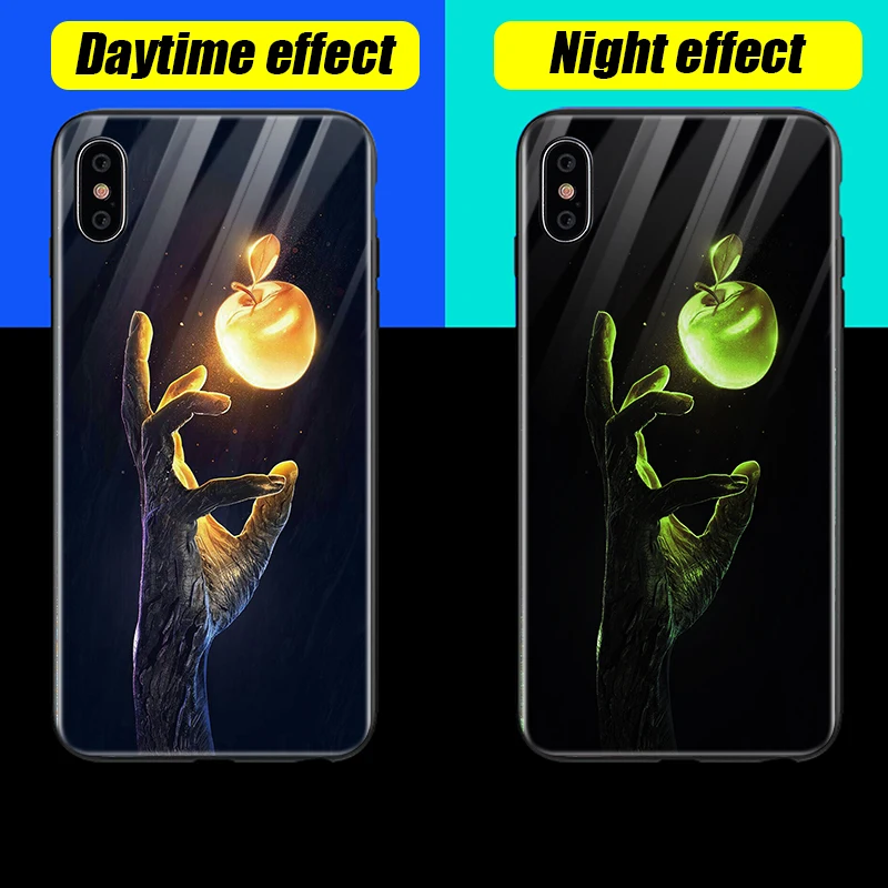 TOMKAS светящийся стеклянный чехол с животными для iPhone X XS MAX XS роскошный силиконовый чехол для телефона для iPhone 7 8 Plus Чехлы для iPhone 6 S 6 S