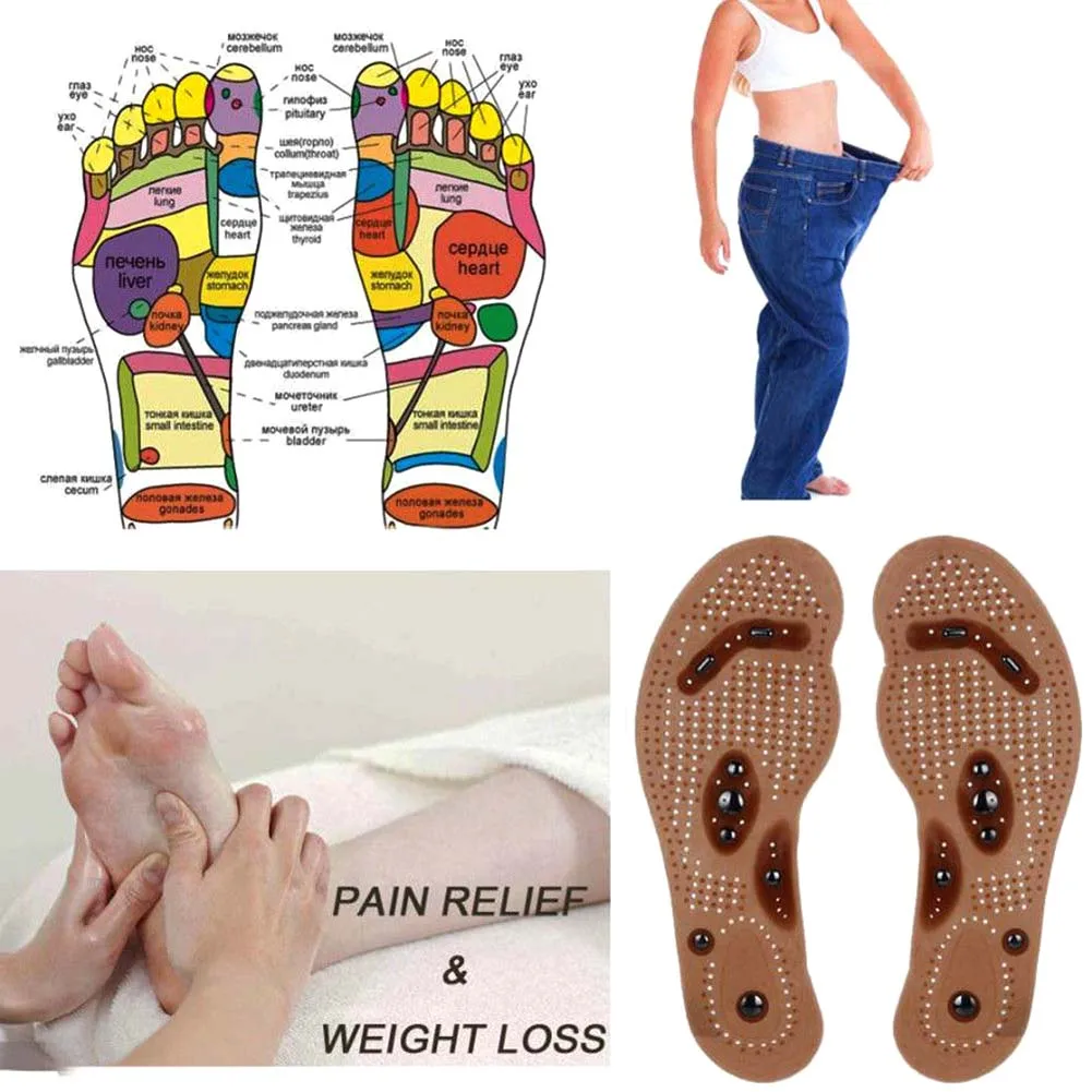 

High 1 Pair Foot Care Cushion Acupressure Slimming Insole Pad Magnetic Massage Shoes Insoles LG66