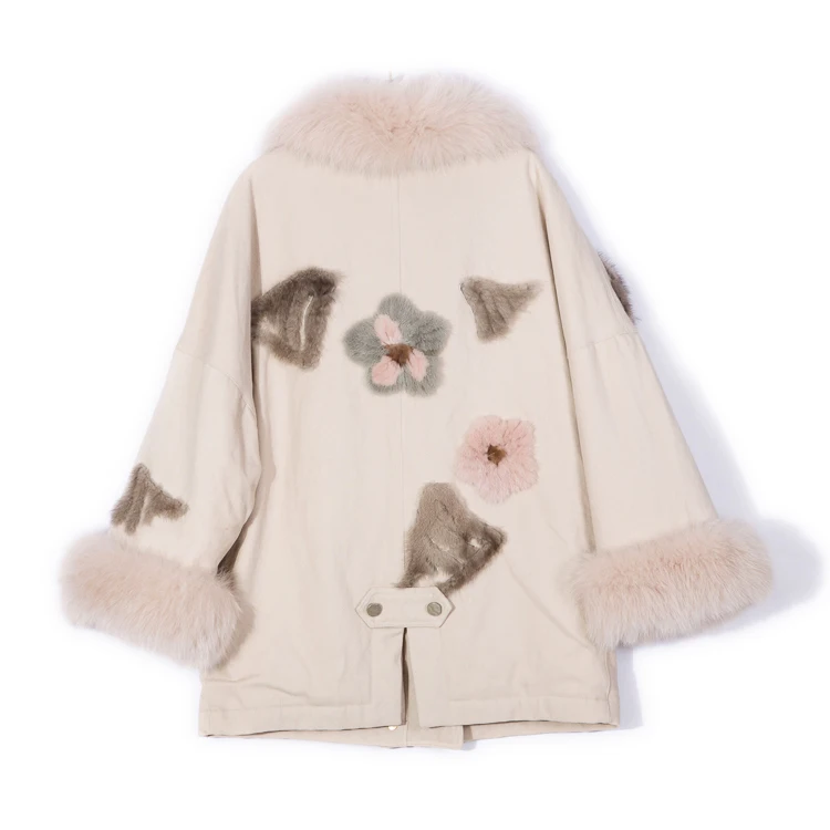 2018 натуральный мех пальто зимняя куртка женская длинная парка Лисий воротник