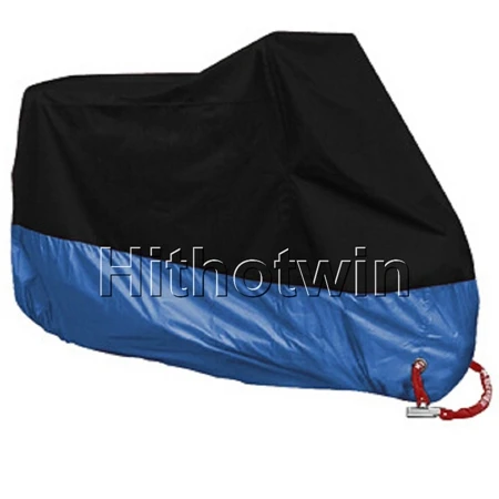 Dark blue 190T черная мотоциклетная крышка M L XL XXL XXXL XXXXL наружная УФ-защита Водонепроницаемая дождевая Пылезащитная крышка Противоугонная с отверстием для замка - Цвет: Dark blue