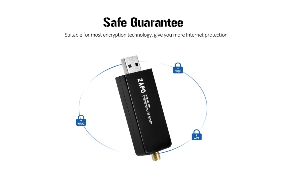 W66L 2dBi антенны 300 Мбит/с USB Беспроводной адаптер 802.11N USB Wi-Fi приемник 2,4 ГГц Wi-Fi Dongle для рабочего стола/ноутбука сетевой карты
