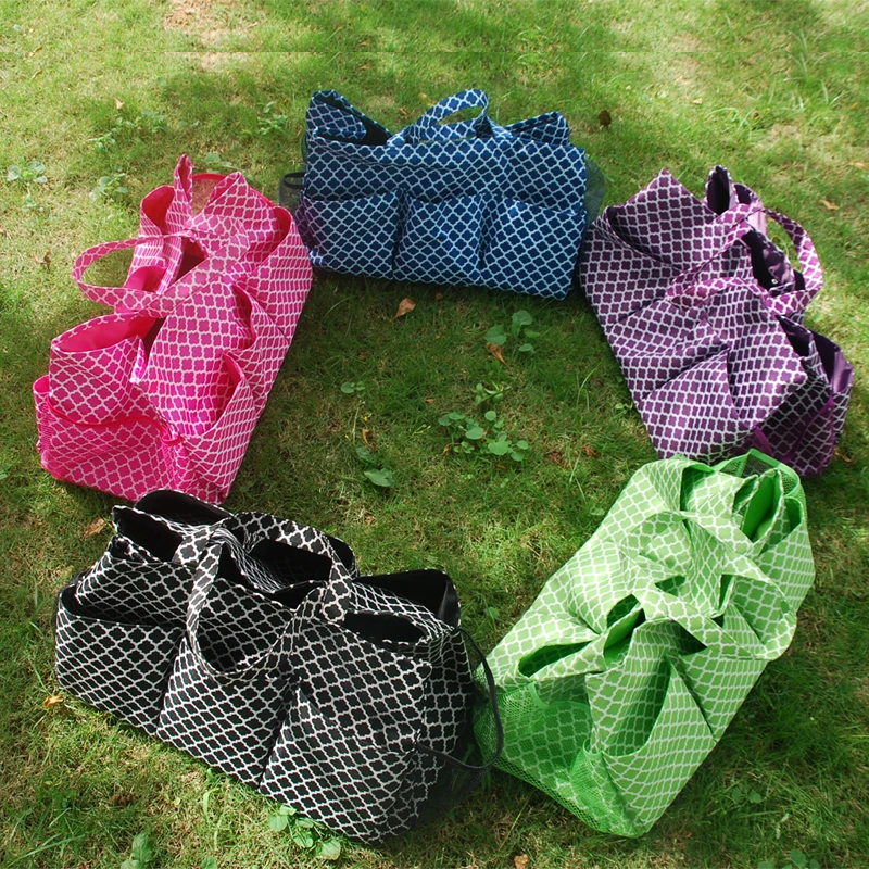 

Large Size Quatrefoil Garden Pocket Flower Pot Bag Tool Hanging Tote Utility Tote in 6 Colors DOM106305
