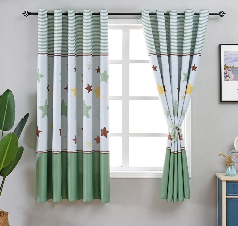 1 шт., W100xL200cm, Короткие шторы, жалюзи для детей, для мальчиков, для украшения спальни, маленькие оконные шторы, PC011C