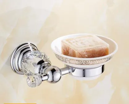 Soap Dish Набор аксессуаров для ванной комнаты, вешалка для полотенец, крючок, держатель для бумаги, держатель для полотенец, угловая полка для туалетной щетки, хромированный набор аксессуаров для ванной комнаты - Цвет: Soap Dish