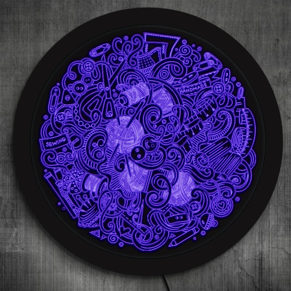 Швейный дизайнерский светодиодный акриловый настенный Декор для комнаты ателье