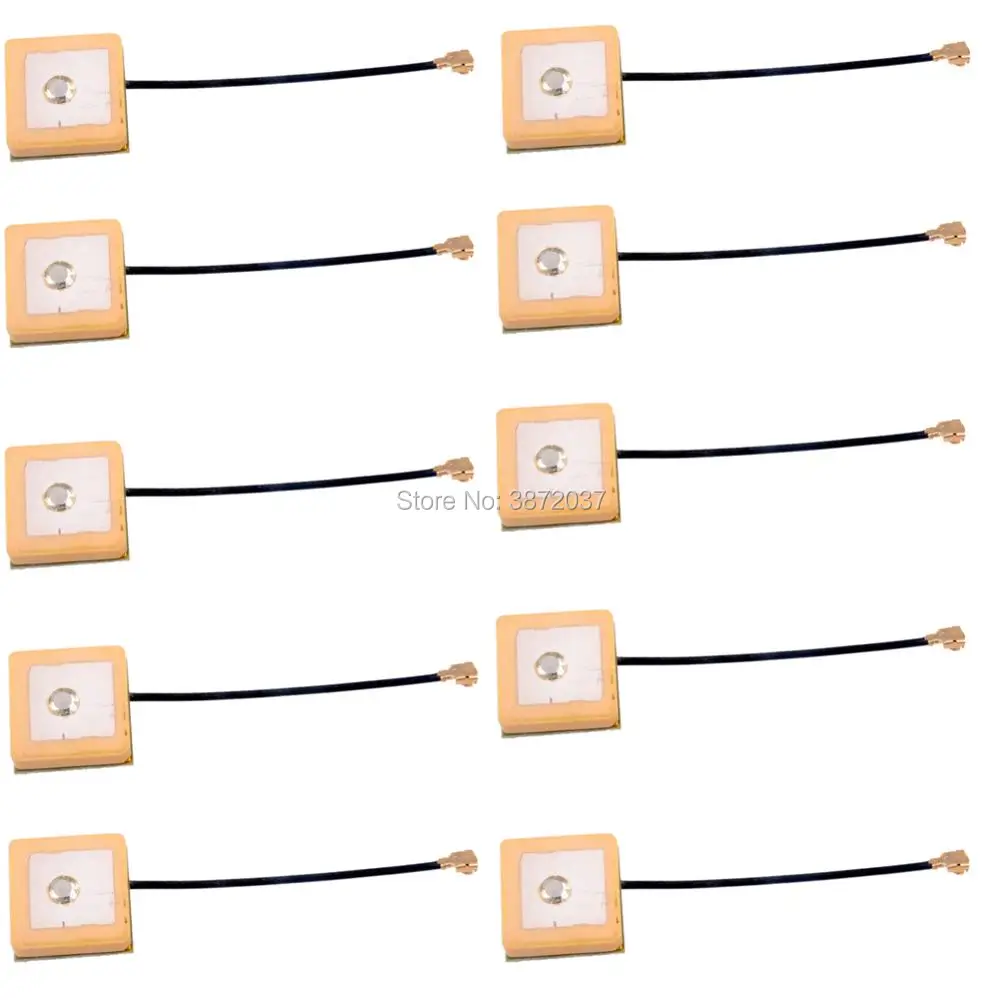 10pcs/lot GPS Active Antenna 15x15x6.5mm IPX Interface 50 ohms Navigation Cable for Module | Электроника