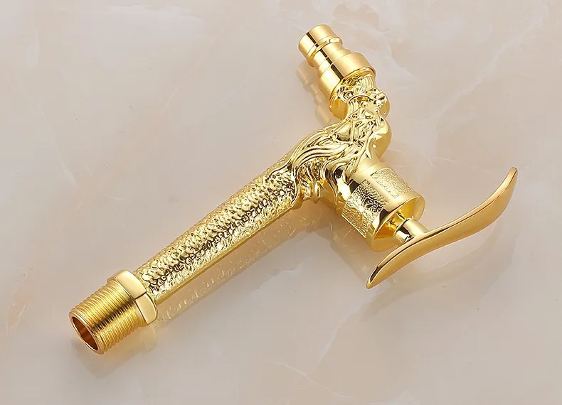 Бесплатная доставка золотой кран для стиральной машины сада из твердой латуни |