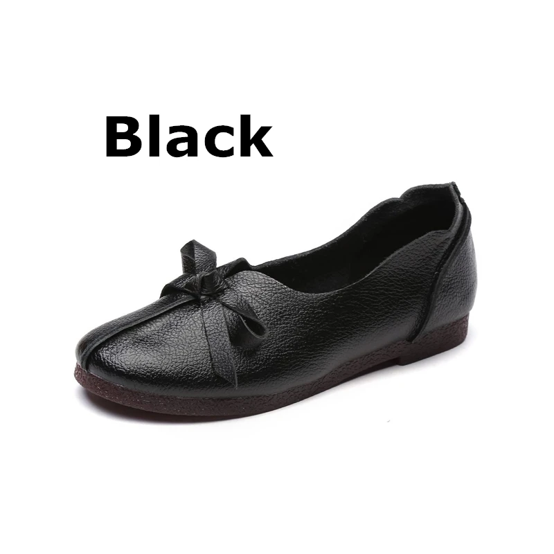 black DONGNANFENG/Женская обувь на плоской подошве; обувь для мам в старом стиле; лоферы из натуральной коровьей кожи; замшевая обувь на резиновой подошве в винтажном стиле; повседневная обувь с бантом; Размеры 35-40; OL-318 - Цвет: black
