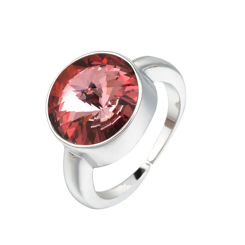 Platinum plating Модные ювелирные изделия, Классические свадебные женские кольца, кольца золотого цвета, регулируемые хрустальные кольца для женщин и мужчин Anillos ka0190 - Цвет основного камня: Platinum plating