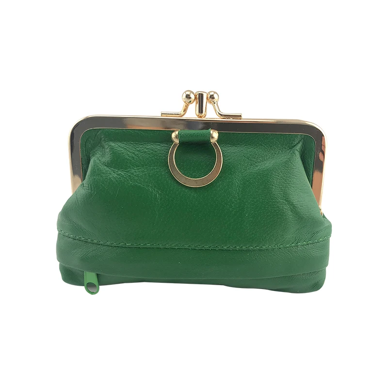 green 034 NICOLE& CO Кошелек для монет из натуральной кожи кошелек из овечьей кожи с металлическим замком Держатель для карт кошелек на молнии Маленькая женская сумка - Цвет: green 034