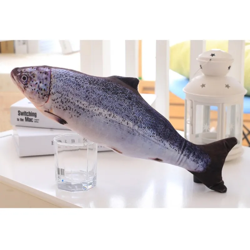Salmon Игрушка для домашних животных, кошек, милых рыб, игрушка для жевания, плюшевая мягкая рыба С Кошачьей Мятой, котенок, интерактивный подарок - Цвет: Salmon