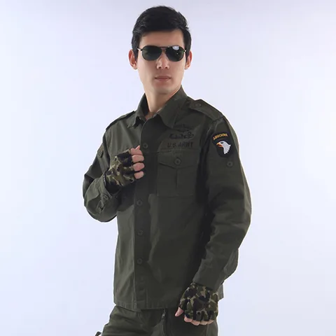 Мужская Военная 101 воздушная рубашка, повседневная мужская хлопковая рубашка с длинными рукавами, тактическая камуфляжная одежда американского армейского размера плюс, топы