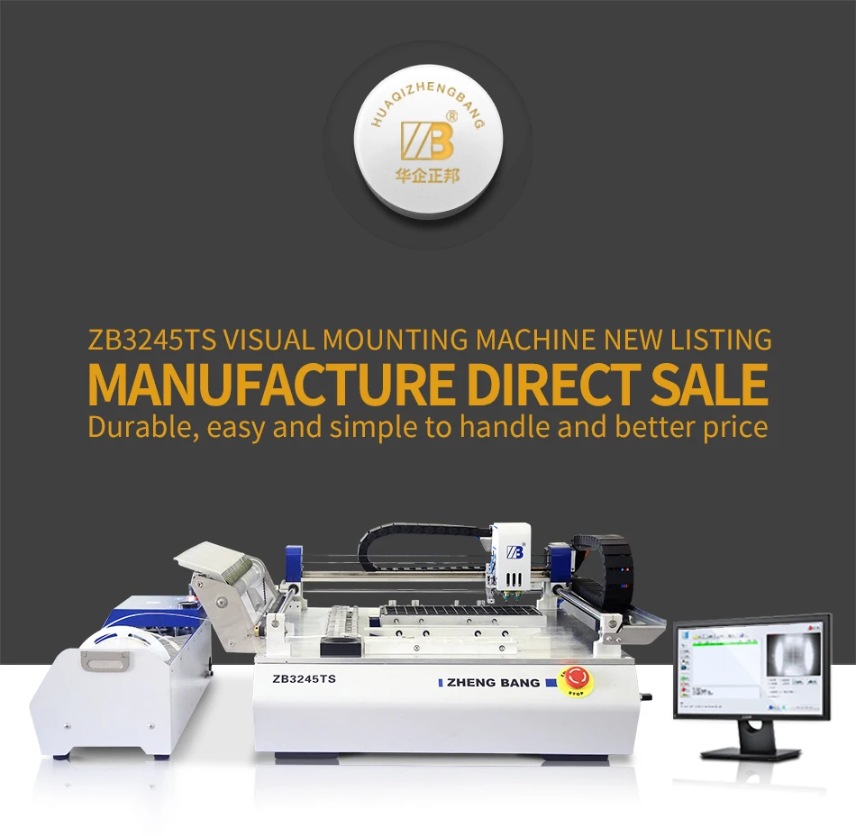 Low Cost Pick Place Machine ZB3245TS with 4pcs camera / LED Chip Mounter Machine/ LED SMT Assembly Machine