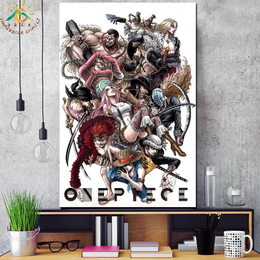 One Piece Character Image Modern Wall Art Print Pop Picture And Poster Frame Hanging Scroll Canvas Painting Home Decor | Дом и сад