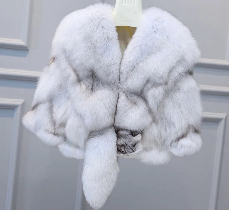 Куртка из 100% натурального меха лисы куртка с рукавом 3/4 и большим воротником