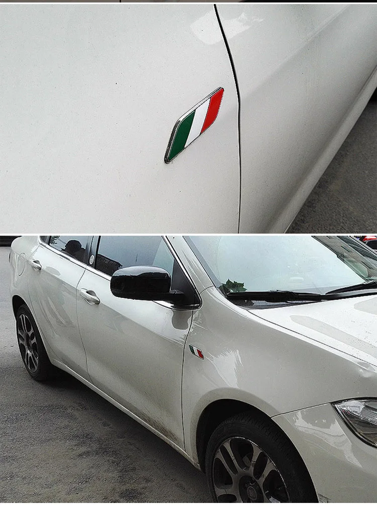 1 пара автомобильные 3d наклейки с итальянским флагом для Fiat Alfa Romeo 159 147 156