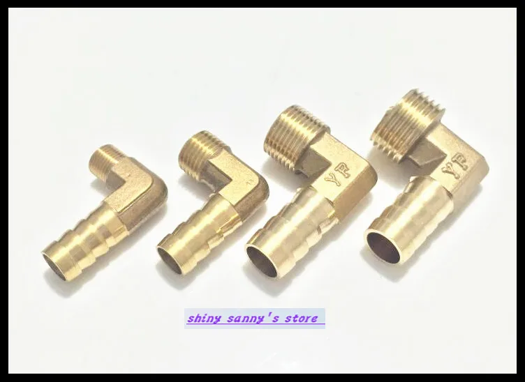 

10Pcs/Lot 6-04 6mm-1/2" BSP 2 ways Male Barbs Elbow Hose Brass Pipe Adapter Coupler Brand New