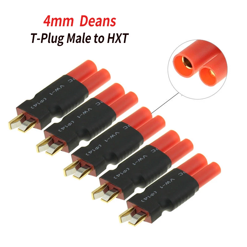 Deans T Plug Male to соединитель HXT Adapter 4mm RC LiPo Battery Connector|Детали и аксессуары| |